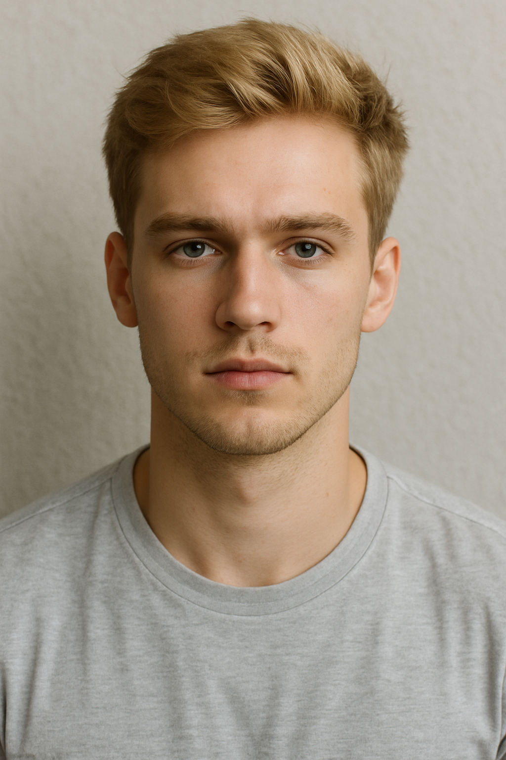 Ejemplo de foto de perfil con iluminación suave y fondo neutro